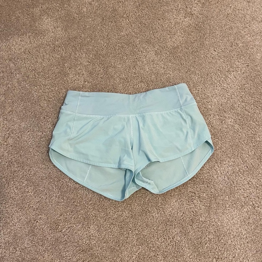 Lululemon speed up shorts. 2.5 inch inseam. Size 4, blue glow